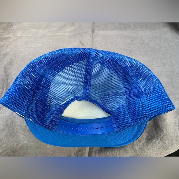 Vintage Floyd’s Marathon Oil Gas Station Blue Snap-Back Trucker Hat Cap Mesh - Picture 2 of 4